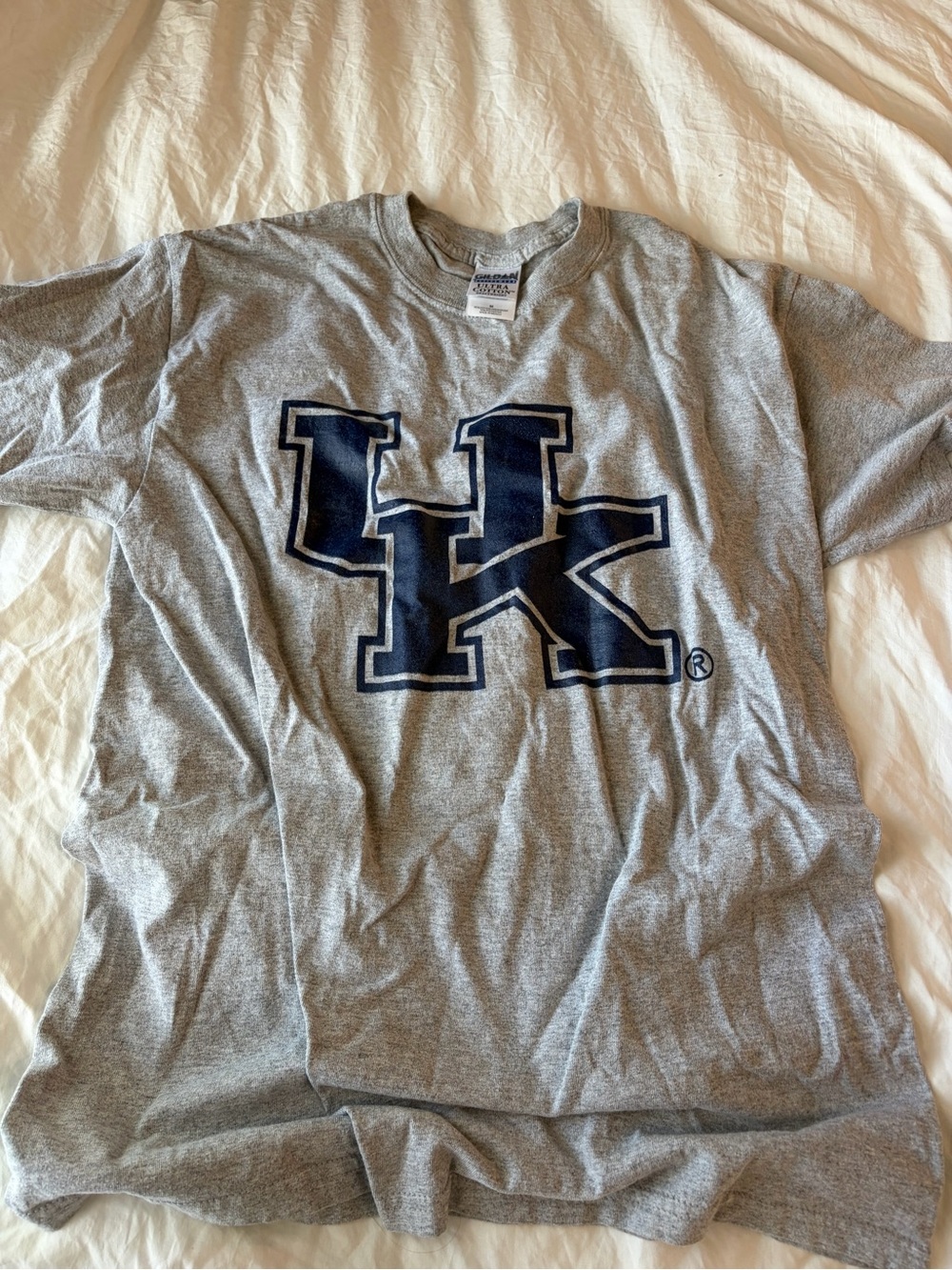 Gildan Grey Short Sleeve Tee with Navy UK Graphic